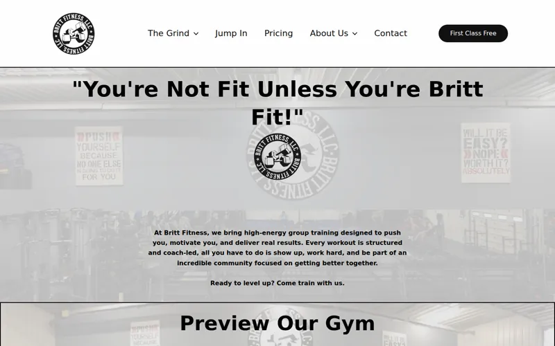 Britt Fitness home page