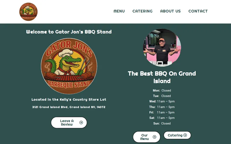 Gator Jon&rsquo;s BBQ home page